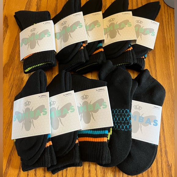 Bombas Accessories Lot Of Pairs Bombas Crew And Ankle Socks Size Xs